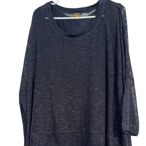 Serena Williams Signature Statement 2X Black Layered Top With Mesh Overlay Women